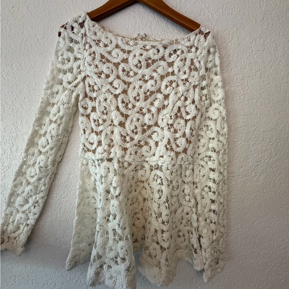 Catherine Malandrino White Lace Blouse